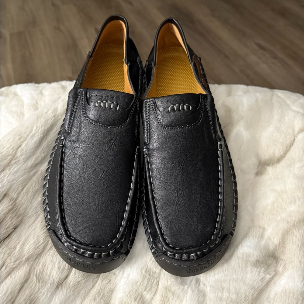 NIB MENS BLACK DRESS SHOES SZ. 48. US SZ. 14
